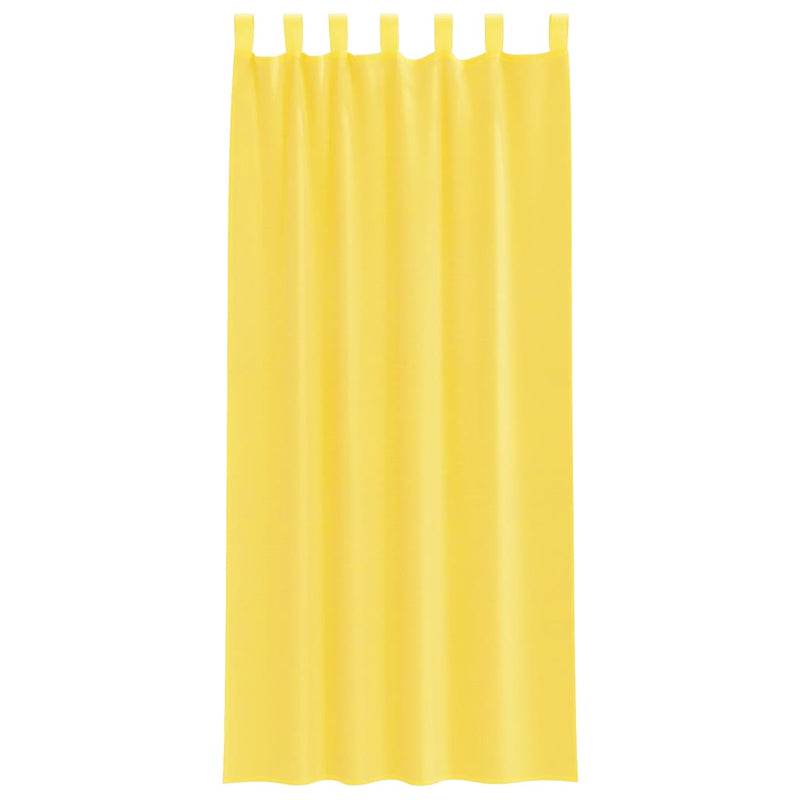 Perdele Voile cu buzunare pentru bare 2 buc Galben