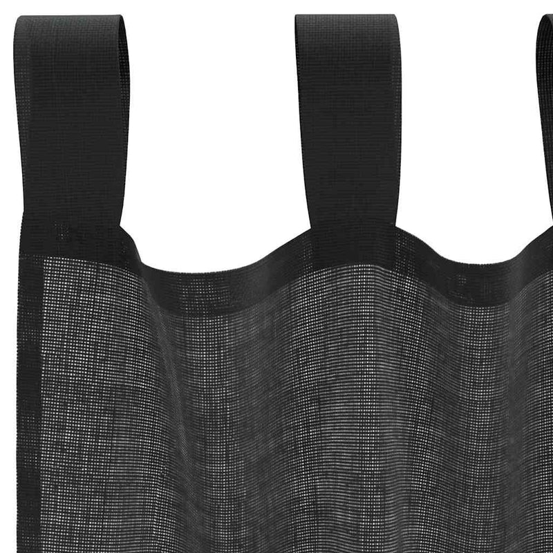 Perdele din voile cu tablă 2 buc Negru