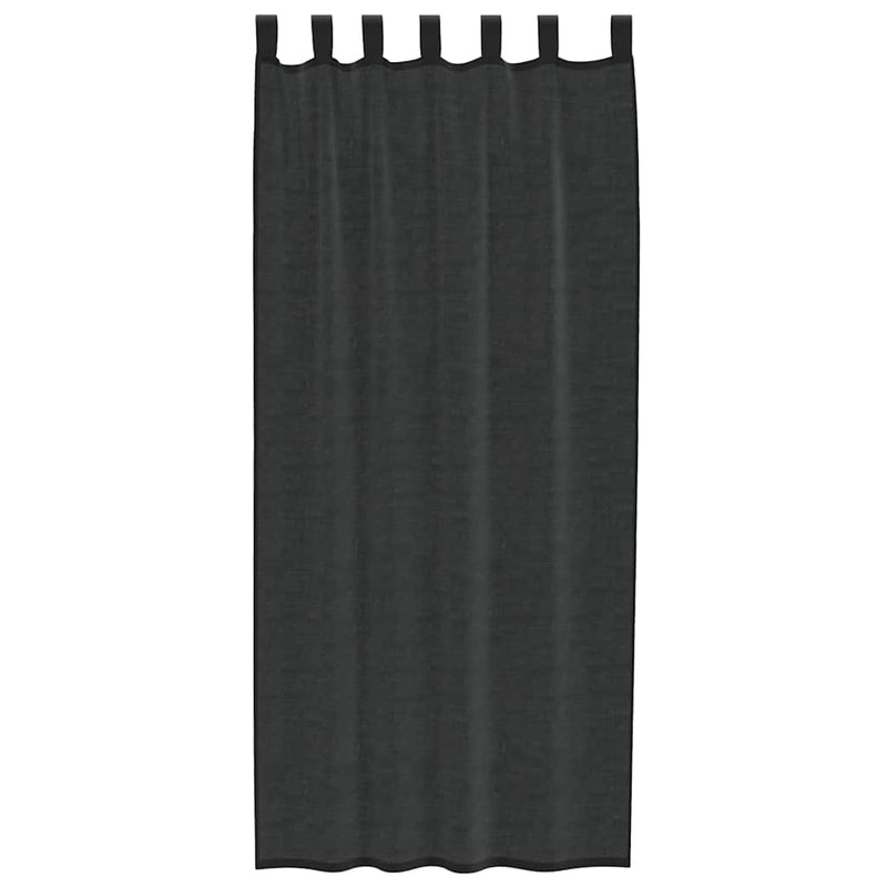 Perdele din voile cu tablă 2 buc Negru