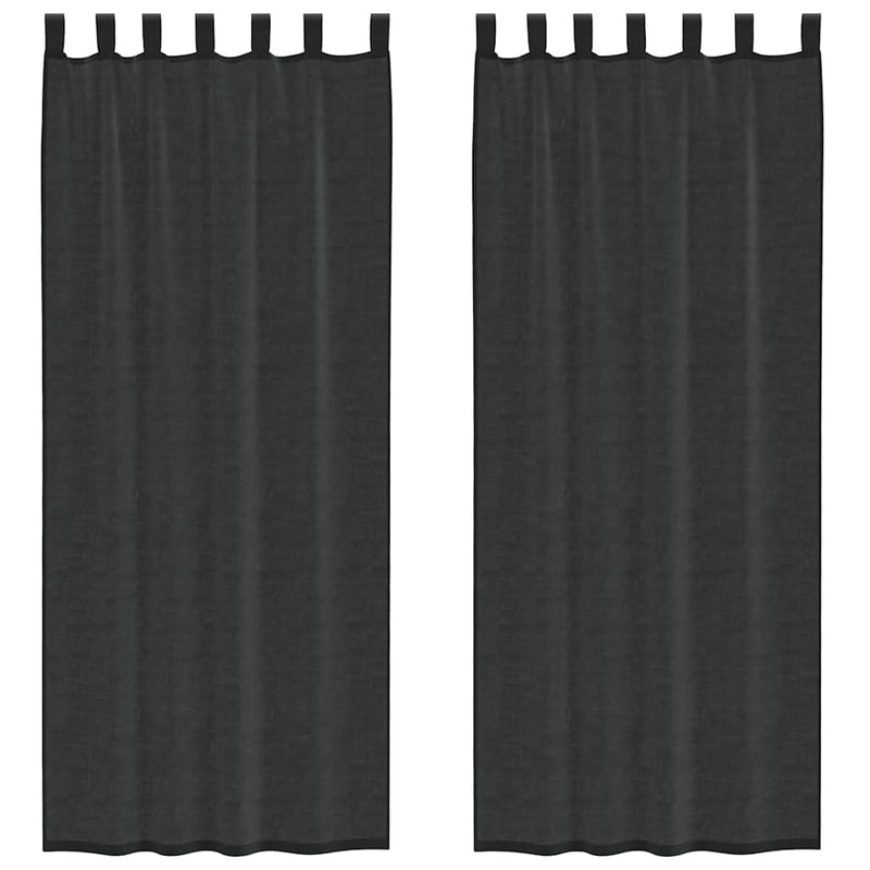 Perdele din voile cu tablă 2 buc Negru