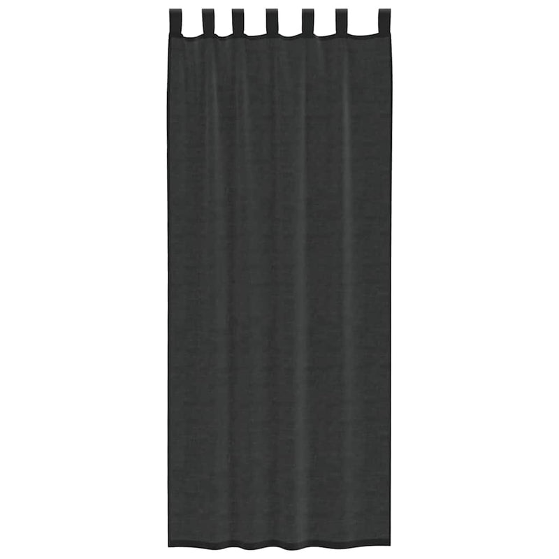 Perdele din voile cu tablă 2 buc Negru