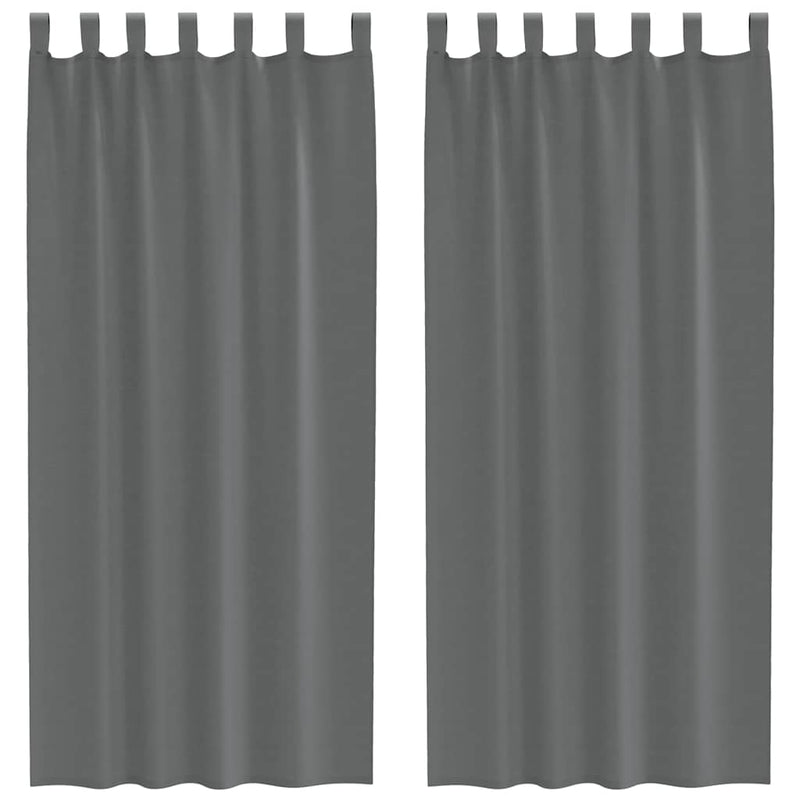 Perdele voal cu bucle 2 buc Gri închis 140x225 cm