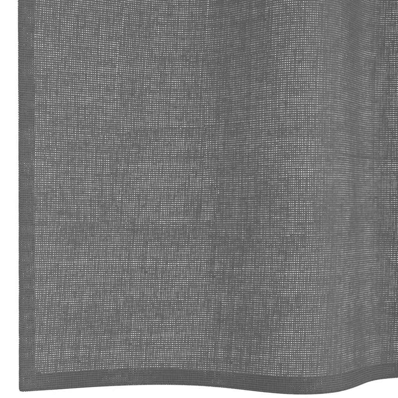 Perdele voal cu bucle 2 buc Gri închis 140x225 cm