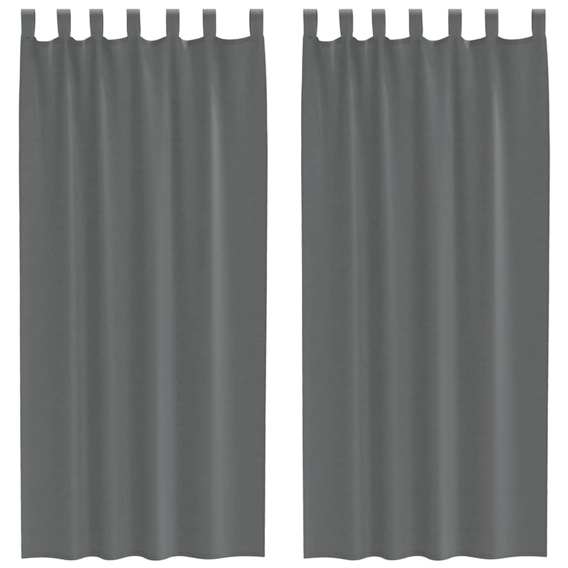 Perdele voal cu bucle 2 buc Gri închis 140x245 cm