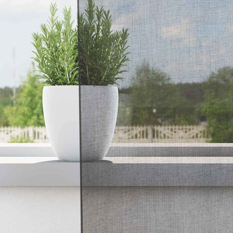 Perdele voal cu bucle 2 buc Gri închis 140x245 cm