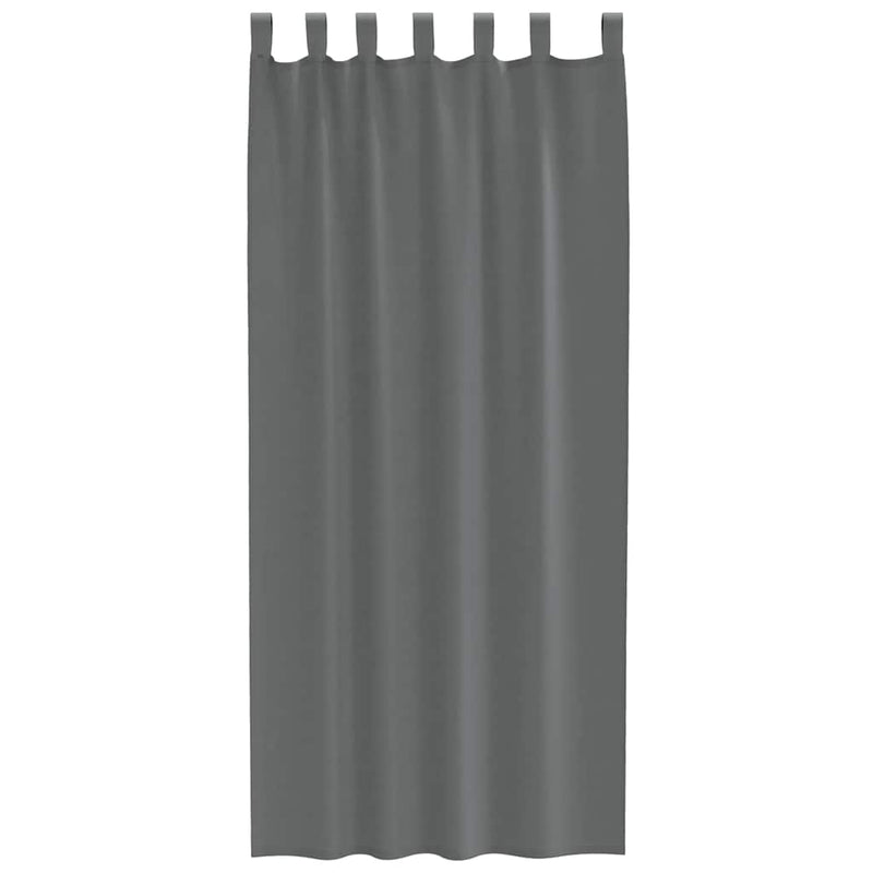 Perdele voal cu bucle 2 buc Gri închis 140x245 cm