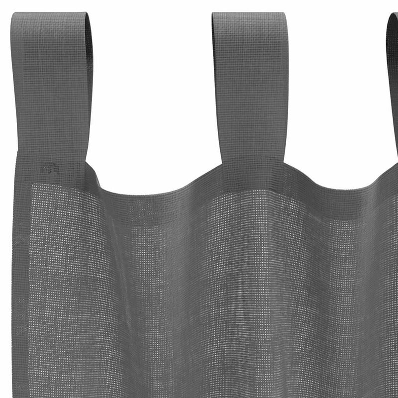 Perdele voal cu bucle 2 buc Gri închis 140x245 cm