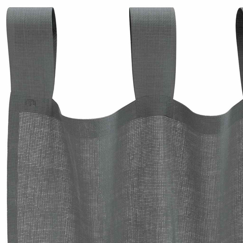 Perdele Voile cu Bucle 2 buc Gri Inchis 140x260 cm