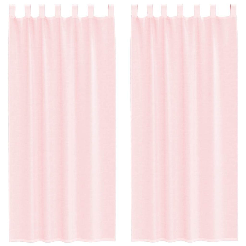 Perdele voal cu bucle 2 buc Roz deschis 140x245 cm