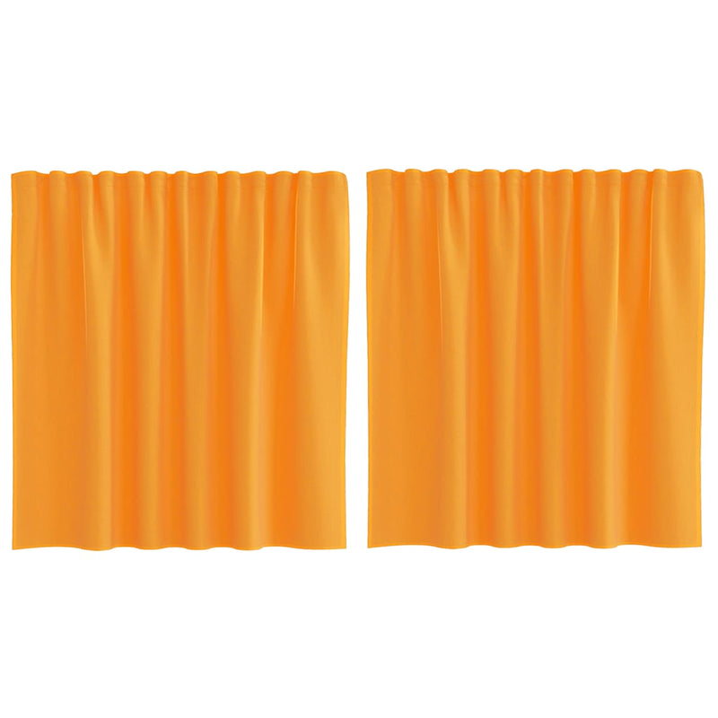 Perdele Voile cu Bucle 2 buc Portocaliu 140x140 cm