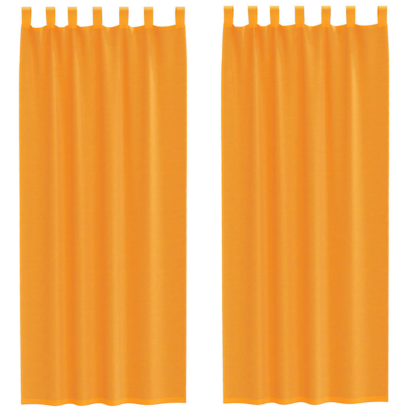 Perdele Voile cu Bucle 2 buc Portocaliu 140x260 cm