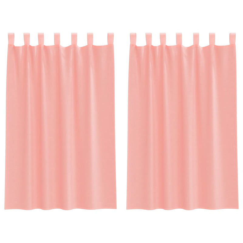 Perdele Voile cu Bucle 2 buc Roz 140x175 cm
