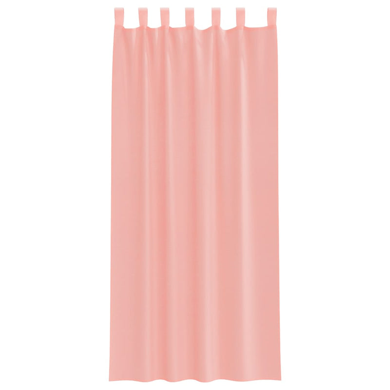 Perdele Voile cu Bucle 2 buc Roz 140x225 cm