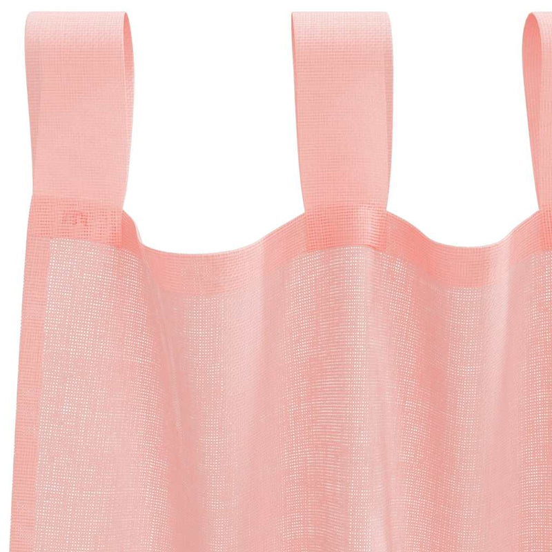 Perdele Voile cu Bucle 2 buc Roz 140x225 cm