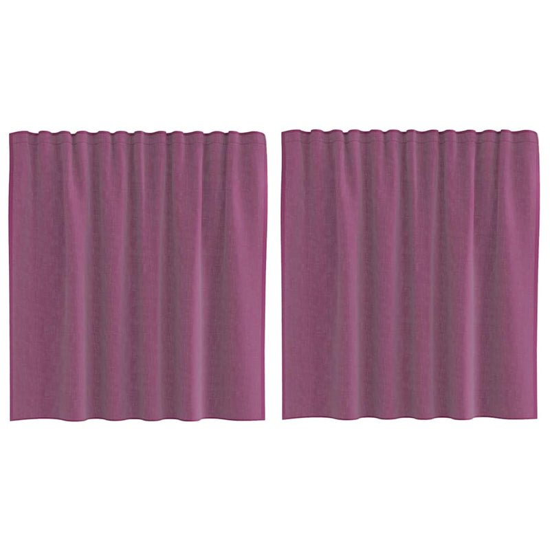 Perdele Voile cu Bucle 2 buc Violet 140x140 cm