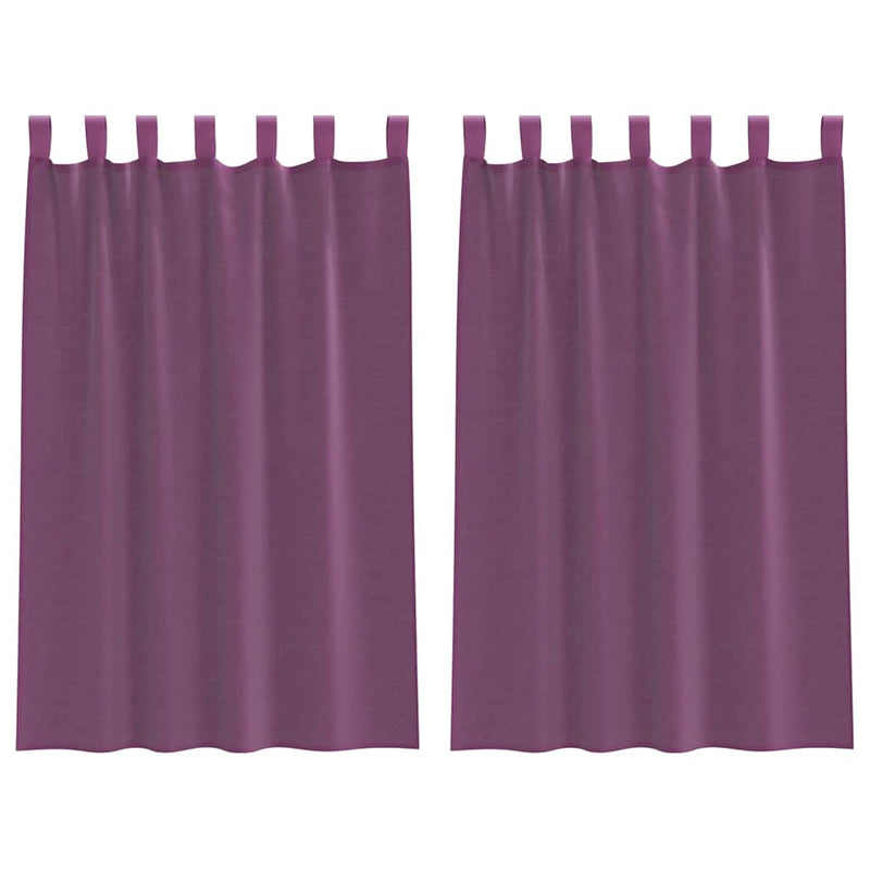Perdele Voile cu Bucle 2 buc Violet 140x175 cm