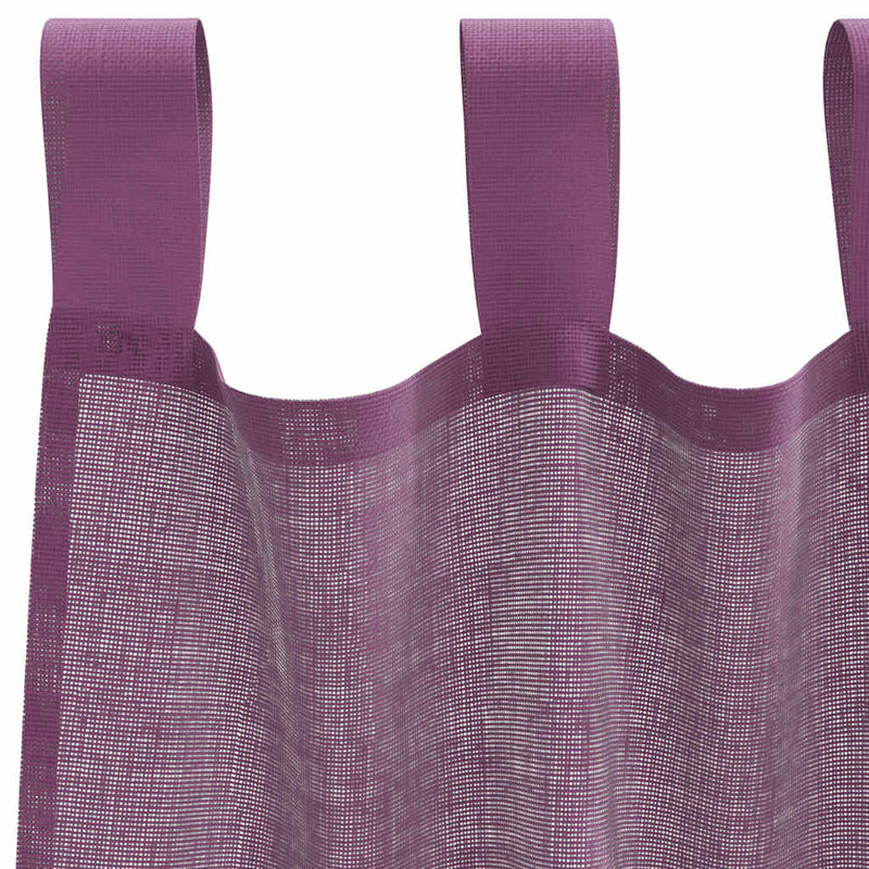 Perdele Voile cu Bucle 2 buc Violet 140x175 cm