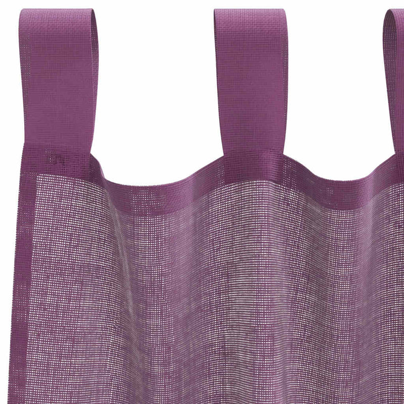 Perdele Voile cu Bucle 2 buc Violet 140x260 cm