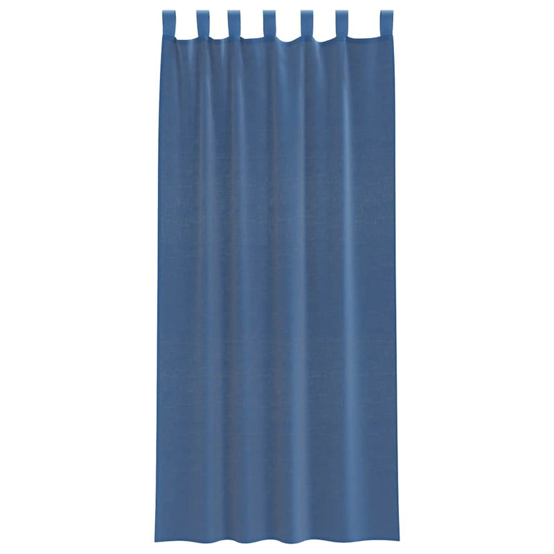 Perdele Voile cu Bucle 2 buc Albastru Regal 140x245 cm