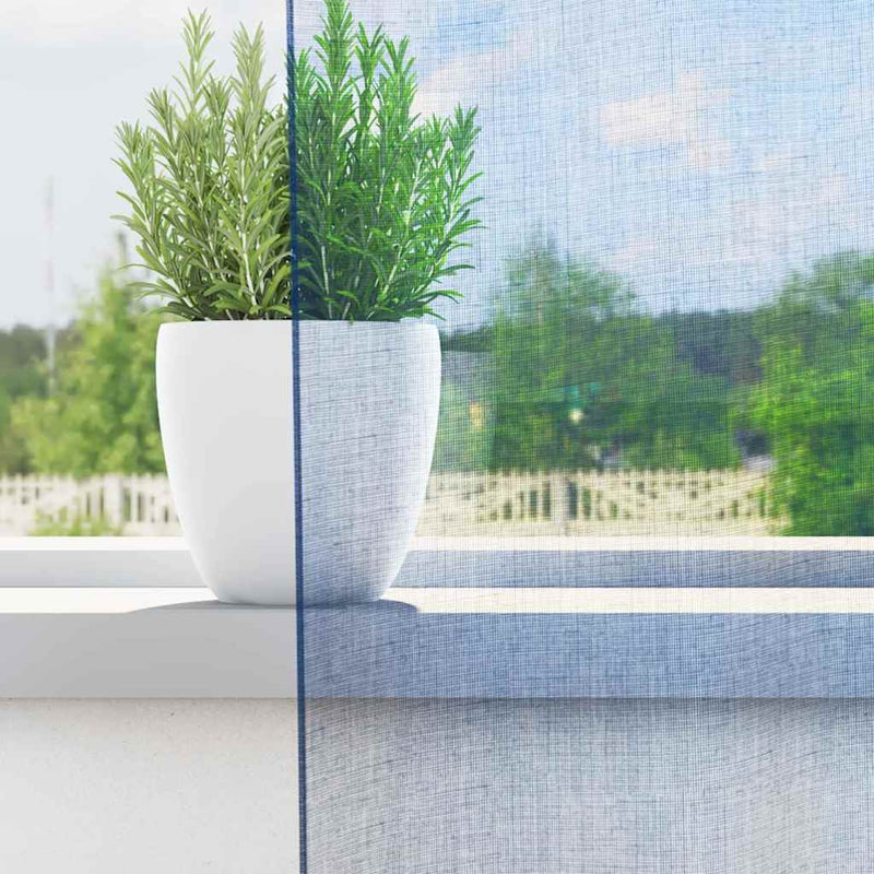 Perdele Voile cu Bucle 2 buc Albastru Regal 140x260 cm