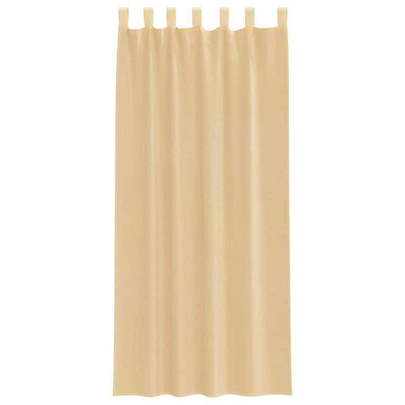 Perdele Voile cu Bucle 2 buc Nisip 140x245 cm