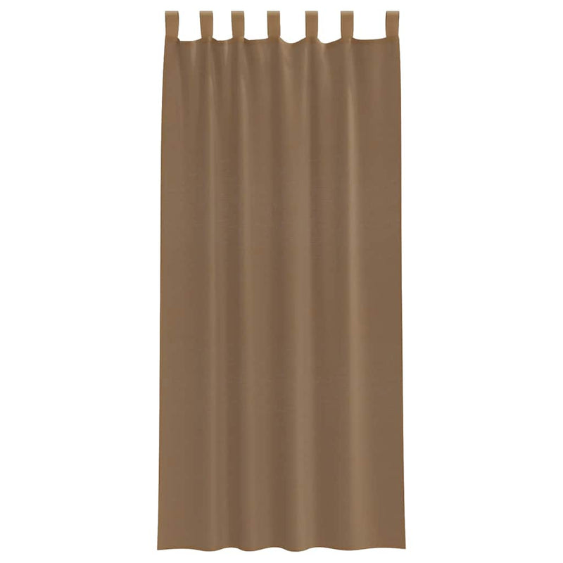 Perdele voal cu bucle 2 buc, maro deschis, 140x245 cm