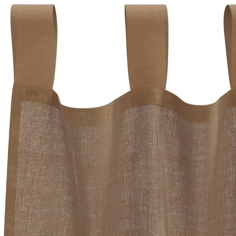 Perdele voal cu bucle 2 buc, maro deschis, 140x245 cm