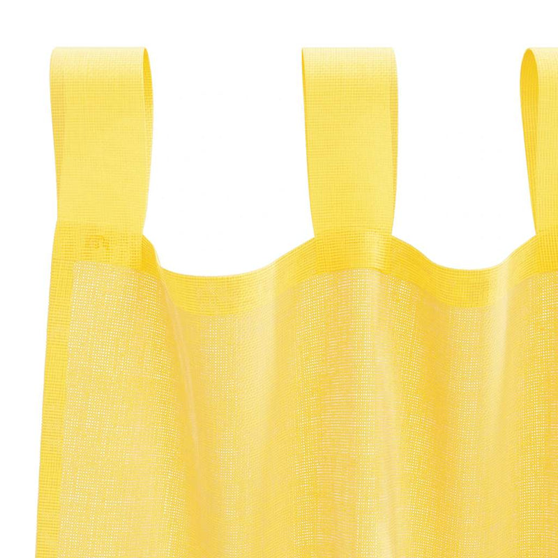 Perdele voal cu bucle 2 buc, galben, 140x140 cm