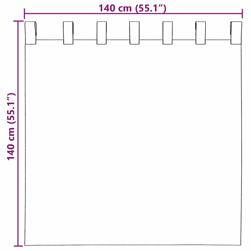 Perdele voal cu bucle 2 buc, galben, 140x140 cm