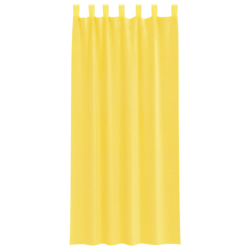 Perdele voal cu bucle 2 buc, galben, 140x225 cm