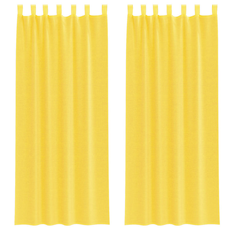 Perdele Voile cu Bucle 2 buc Galben 140x260 cm