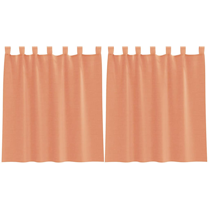 Perdele Voile cu Bucle 2 buc Terracota 140x140 cm