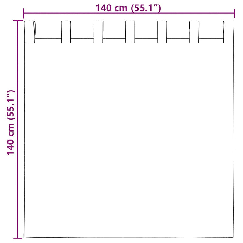 Perdele Voile cu Bucle 2 buc Terracota 140x140 cm