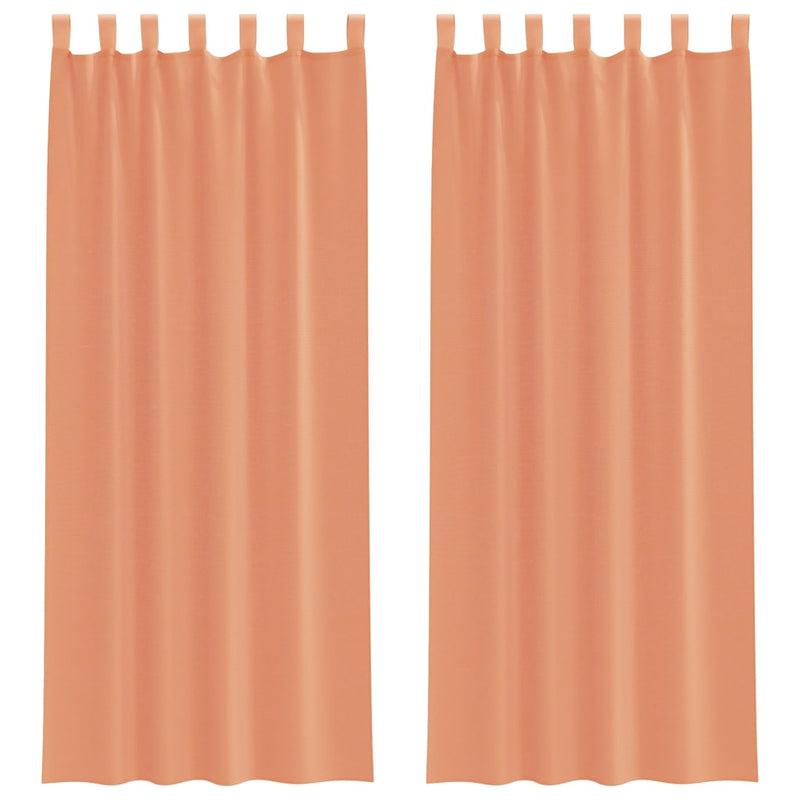 Perdele Voile cu Bucle 2 buc Terracota 140x260 cm