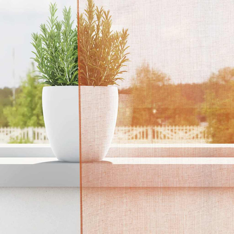 Perdele Voile cu Bucle 2 buc Terracota 140x260 cm
