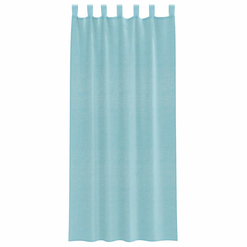 Perdele Voile cu Bucle 2 buc Turcoaz 140x245 cm