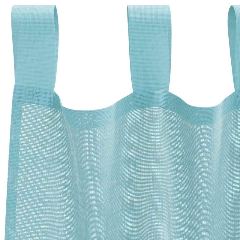 Perdele Voile cu Bucle 2 buc Turcoaz 140x245 cm