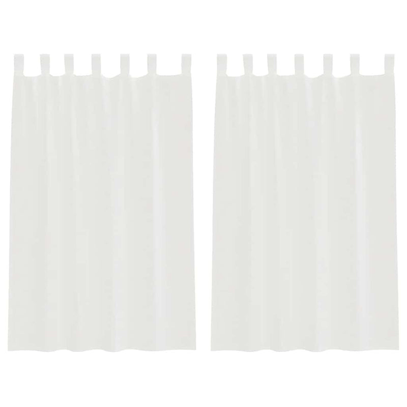 Perdele Voile cu Bucle 2 buc Alb 140x175 cm