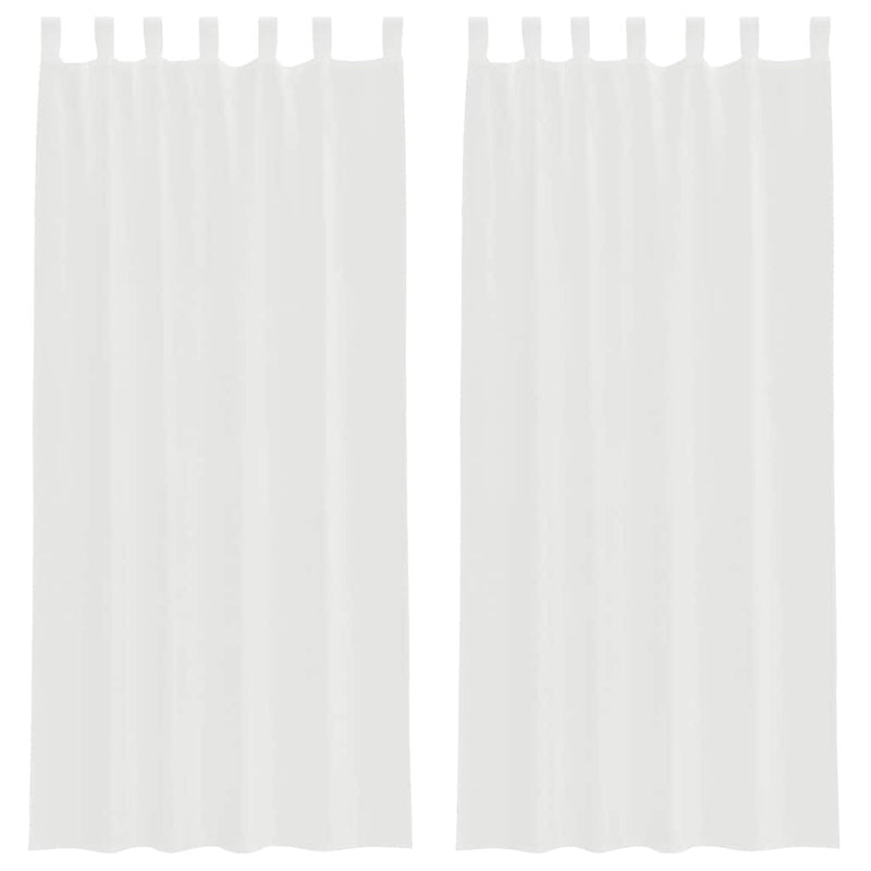 Perdele Voile cu Bucle 2 buc Alb 140x225 cm