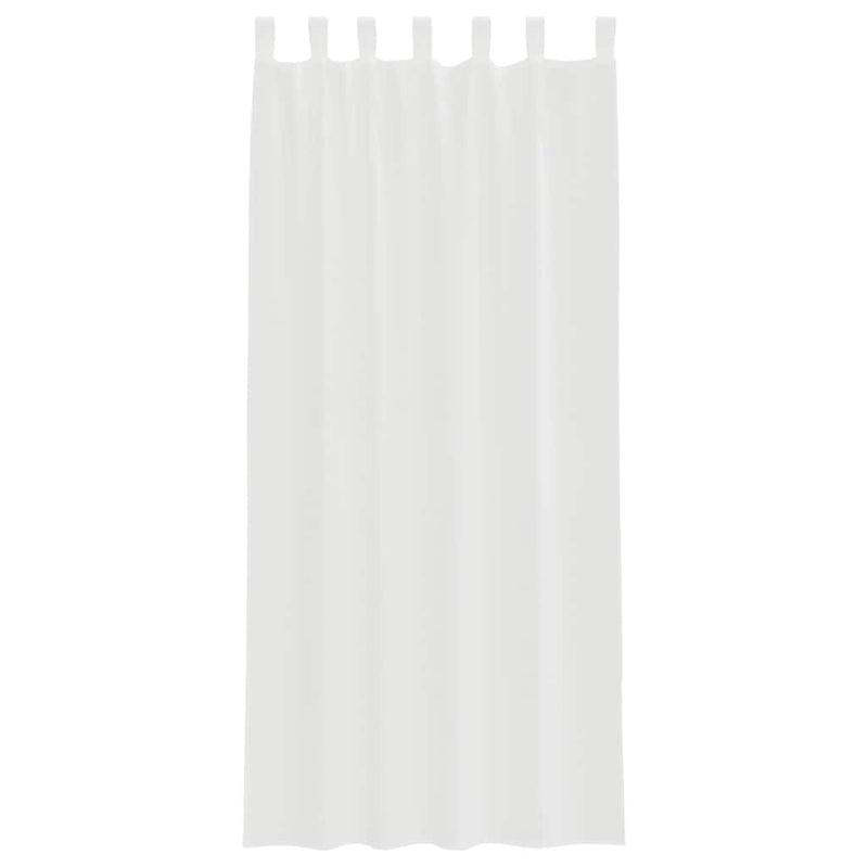 Perdele Voile cu Bucle 2 buc Alb 140x225 cm