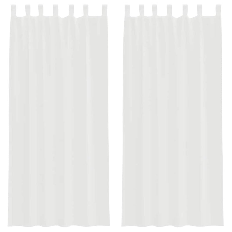 Perdele Voile cu Bucle 2 buc Alb 140x245 cm