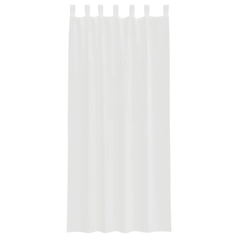 Perdele Voile cu Bucle 2 buc Alb 140x245 cm