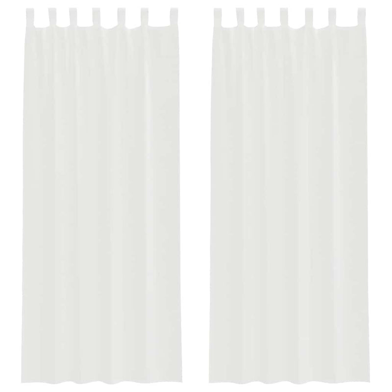 Perdele Voile cu Bucle 2 buc Alb 140x260 cm