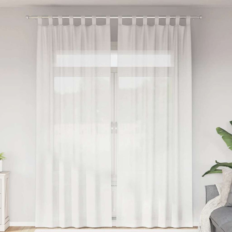 Perdele Voile cu Bucle 2 buc Alb 140x260 cm