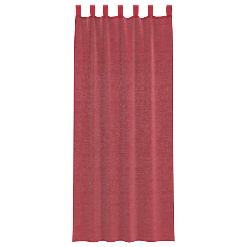 Perdele Voile cu Bucle 2 buc Roșu Vin 140x260 cm