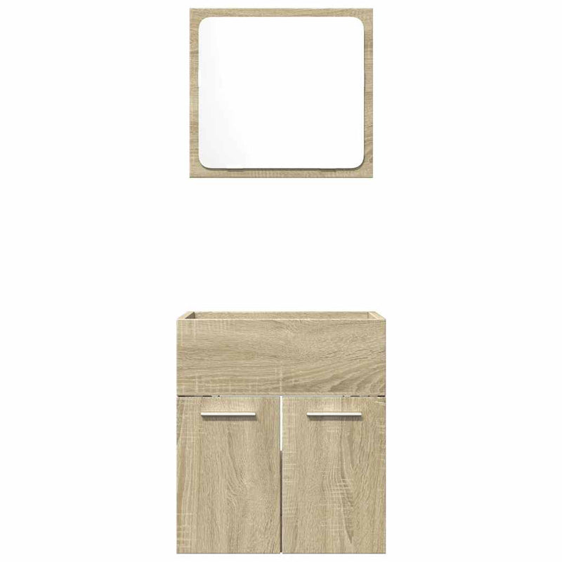 Set mobilier de baie, 2 piese, stejar sonoma, lemn prelucrat