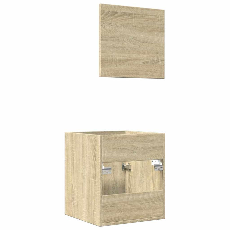Set mobilier de baie, 2 piese, stejar sonoma, lemn prelucrat