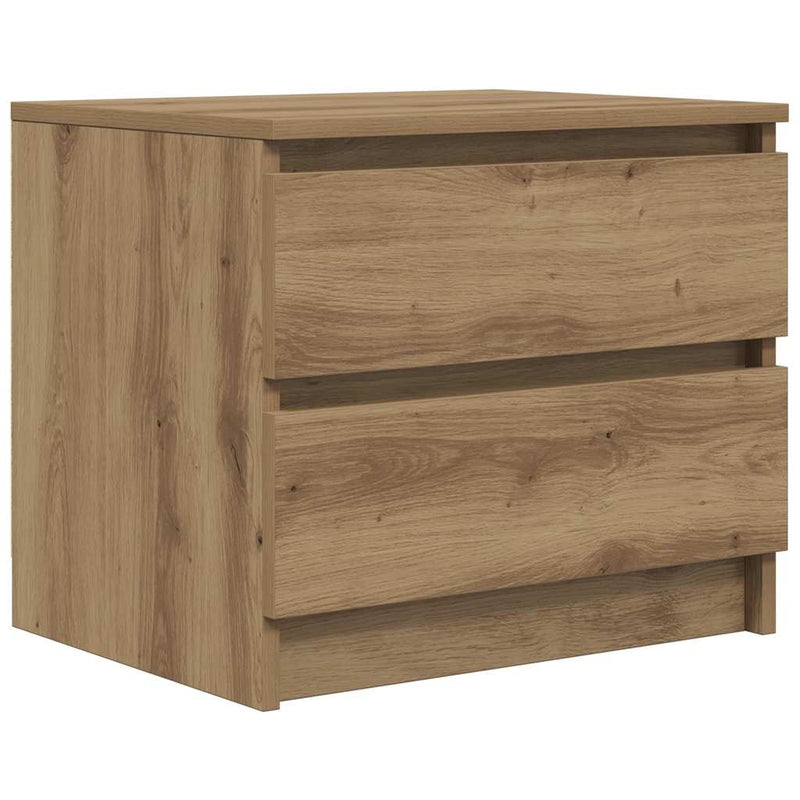 Noptiere 2 buc. stejar artizanal, 50x40x43.5 cm, lemn prelucrat
