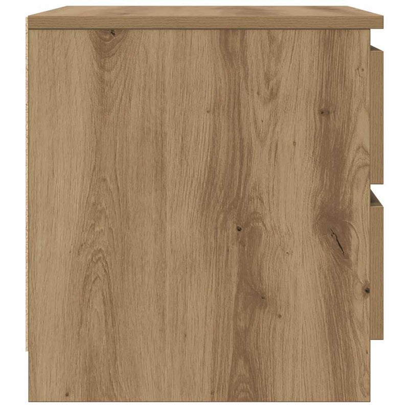 Noptiere 2 buc. stejar artizanal, 50x40x43.5 cm, lemn prelucrat