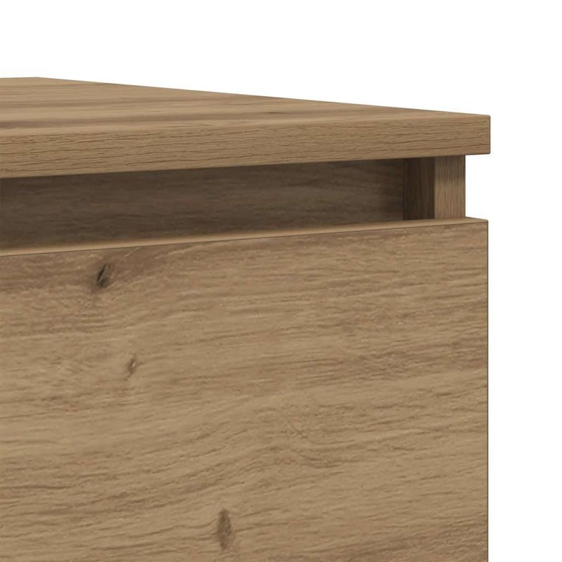 Noptiere 2 buc. stejar artizanal, 50x40x43.5 cm, lemn prelucrat